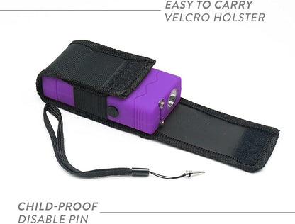 Purple Disabler 25 Million Volt Rechargeable Stun Gun Flashlight