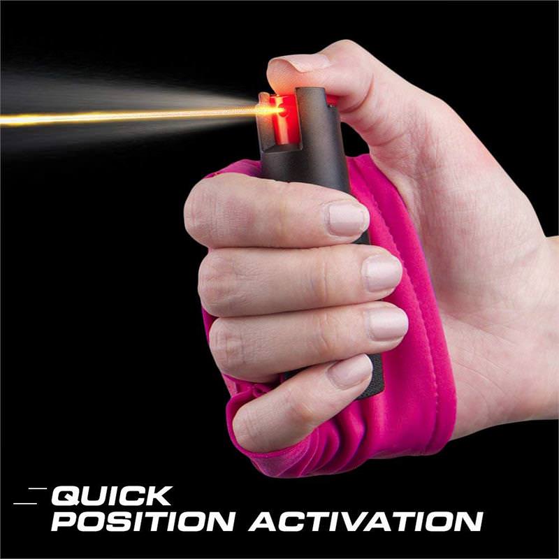 InstaFire Extreme Self Defense Pepper Spray With Knuckle Defense Pink