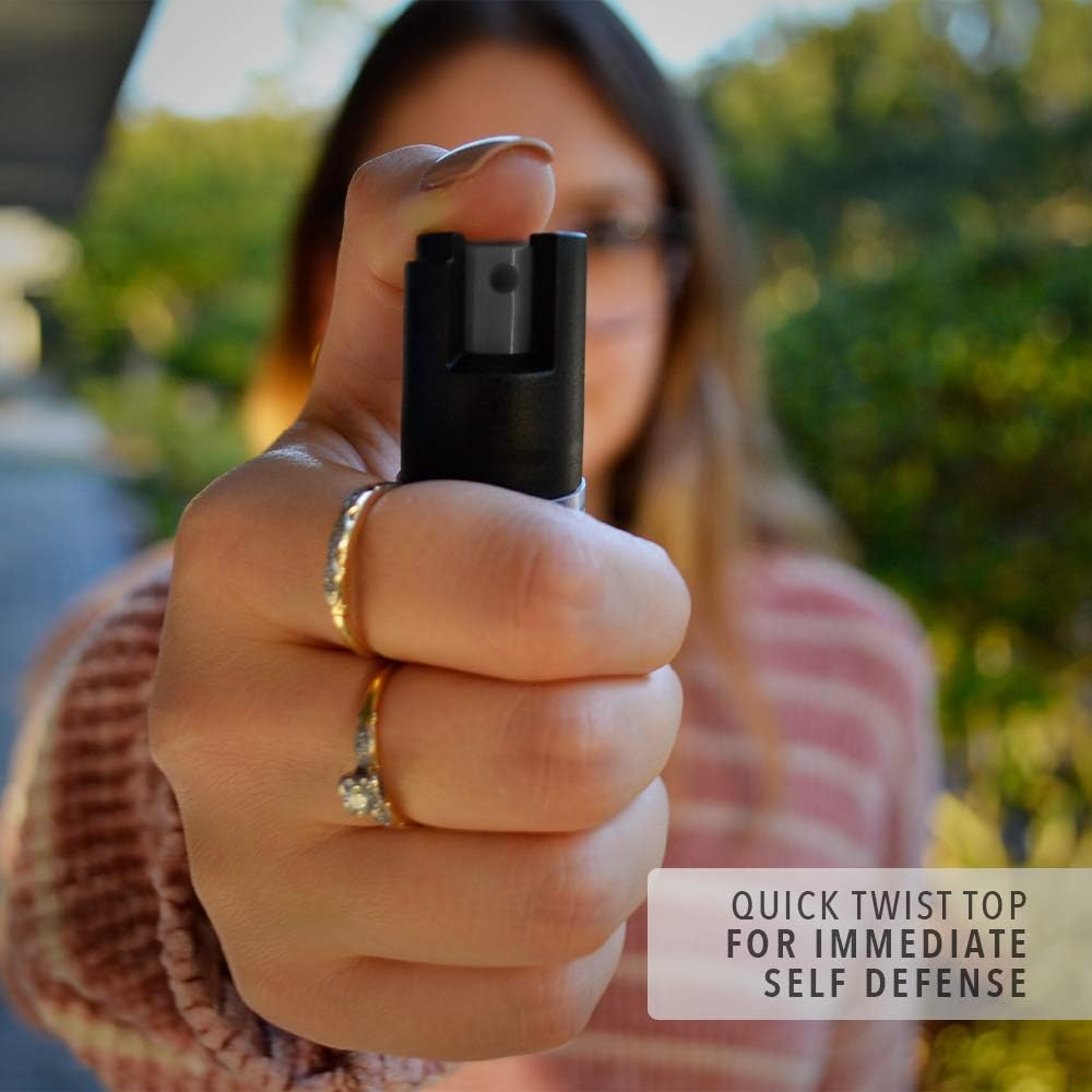 Floral Keychain Mini Pepper Spray for Self Defense - Safety Twist Top to Prevent Accident