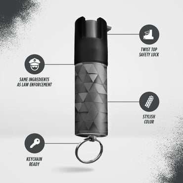 Triangle Keychain Mini Pepper Spray for Self Defense - Safety Twist Top to Prevent Accident