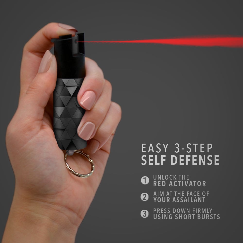 Triangle Keychain Mini Pepper Spray for Self Defense - Safety Twist Top to Prevent Accident