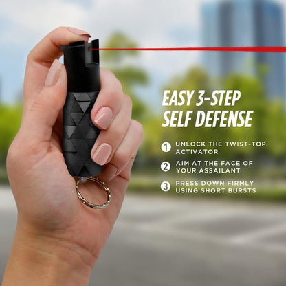 Triangle Keychain Mini Pepper Spray for Self Defense - Safety Twist Top to Prevent Accident