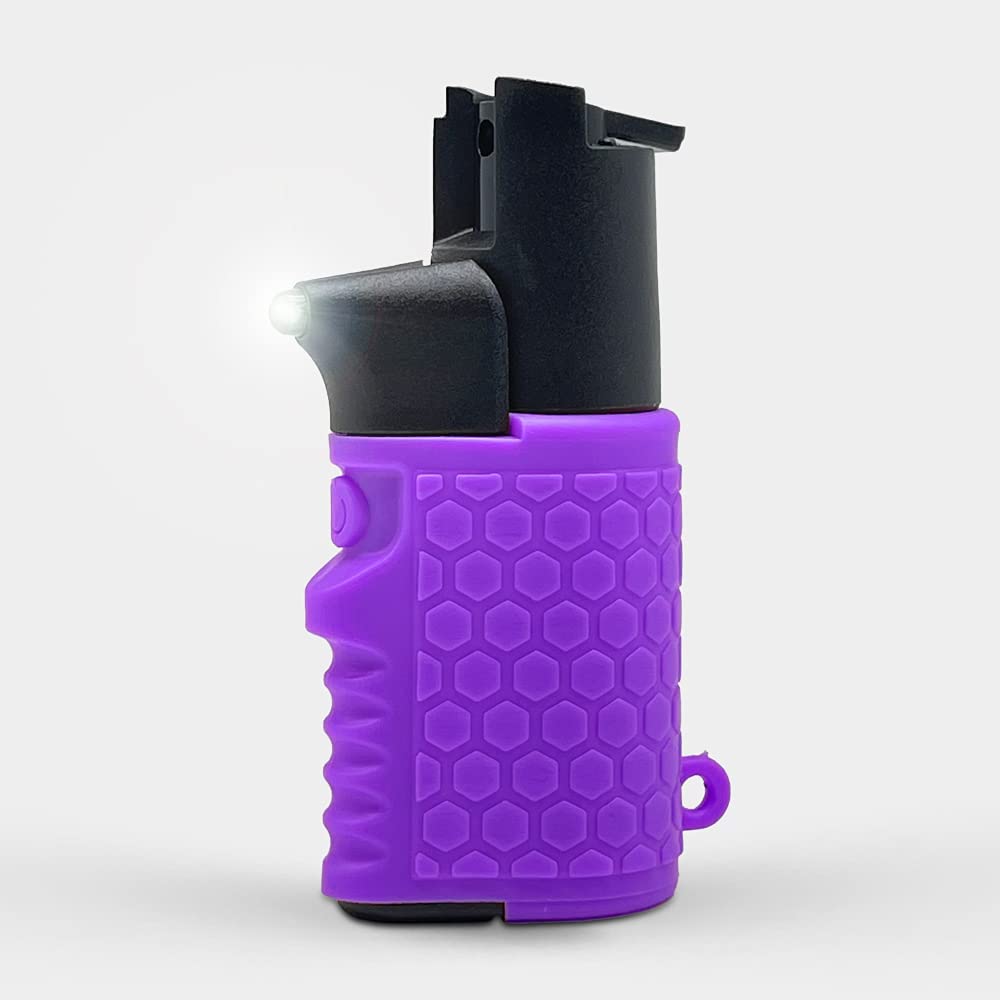 Light EM Up - Self Defense Combo with Red Pepper Spray & Flashlight - Purple