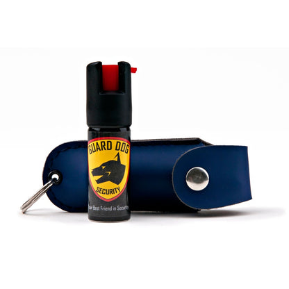 Blue Personal Defense Pepper Spray OC-18 1/2 oz - Leather Case