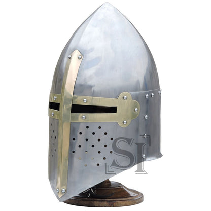 Medieval 16G Knights Sugarloaf Helmet With Stand