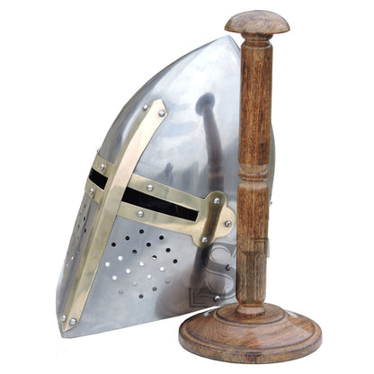 Medieval 16G Knights Sugarloaf Helmet With Stand