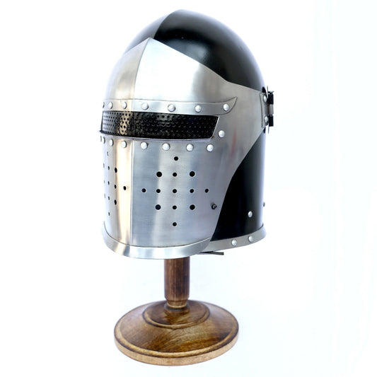 Medieval Visor Barbute Helmet