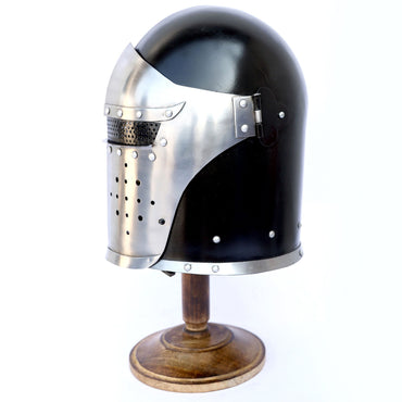 Medieval Visor Barbute Helmet