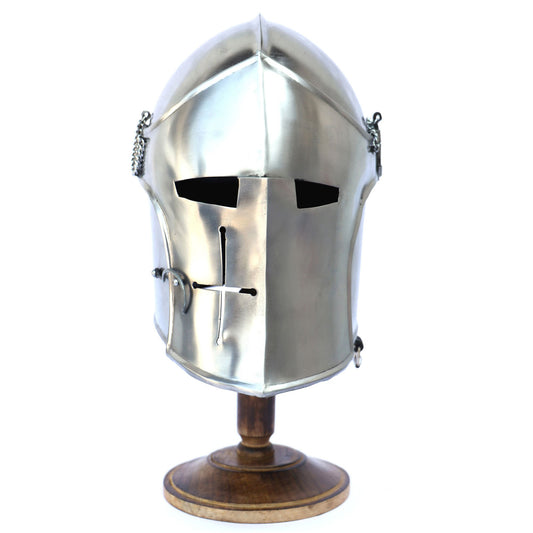 Medieval Visored Barbuta Helmet