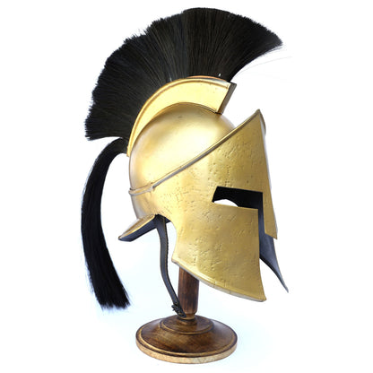 Greek Spartan King Crested Helmet With Stand