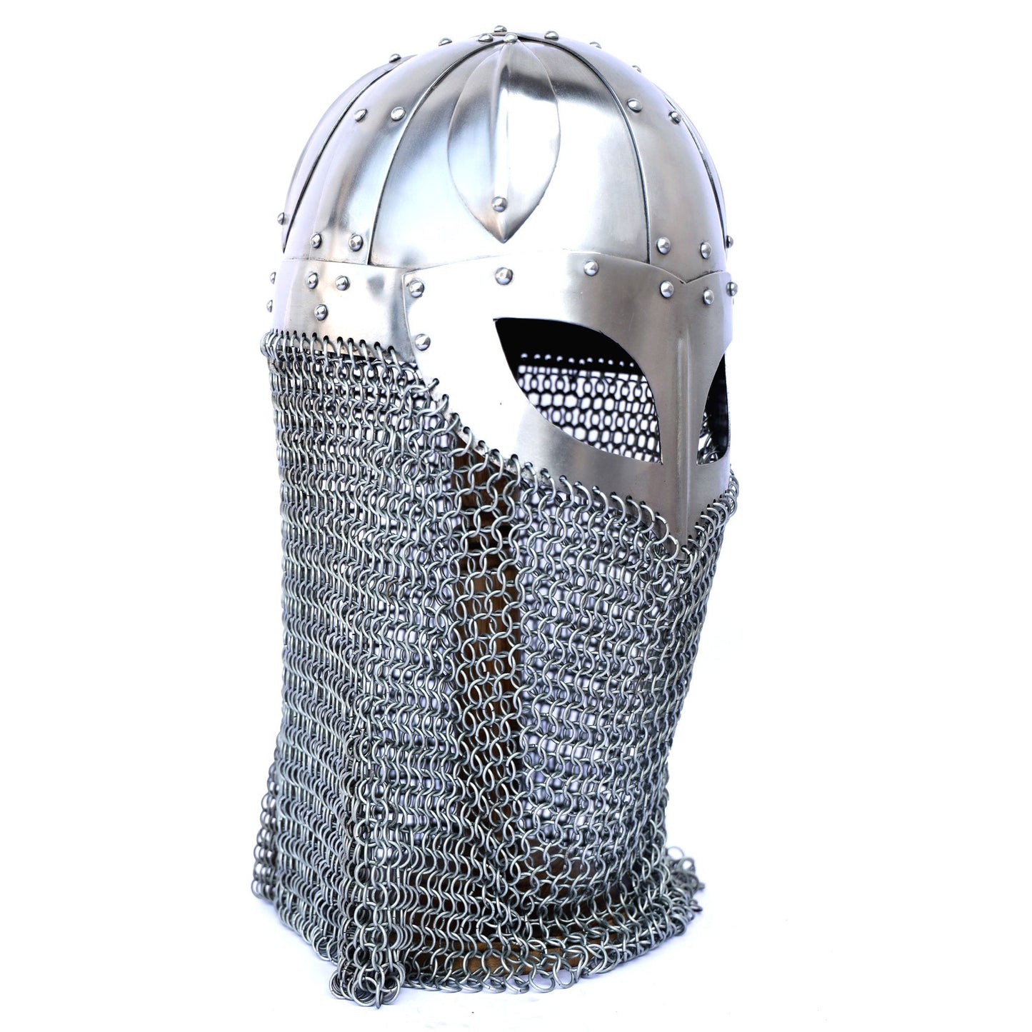 Viking Helmet Battle Armor 18G Steel and Chainmail