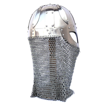 Viking Helmet Battle Armor 18G Steel and Chainmail