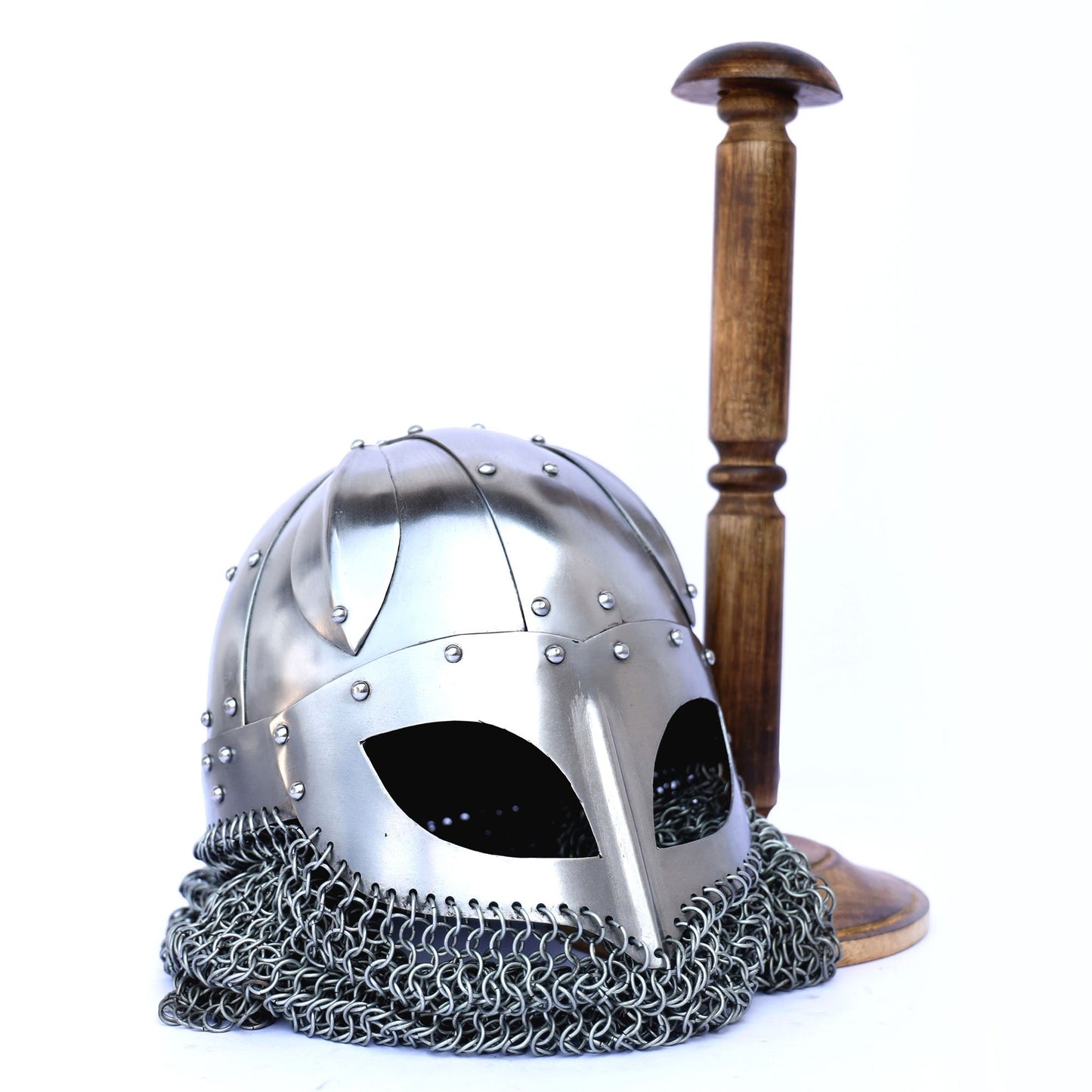 Viking Helmet Battle Armor 18G Steel and Chainmail