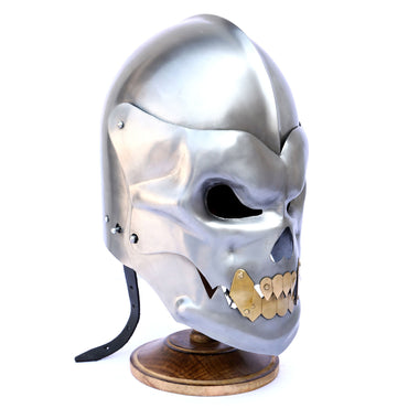 Medieval Human Skull helmet Silver Demon