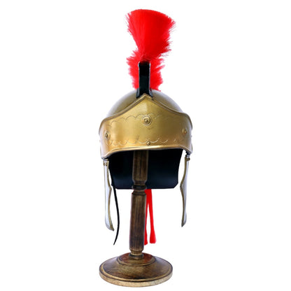 Red Crest Praetorian Roman Centurion Helmet with Plume