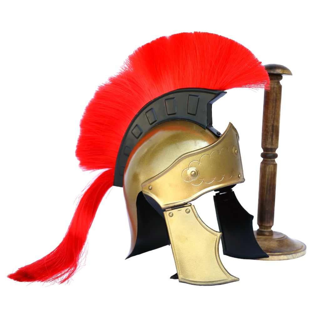 Red Crest Praetorian Roman Centurion Helmet with Plume