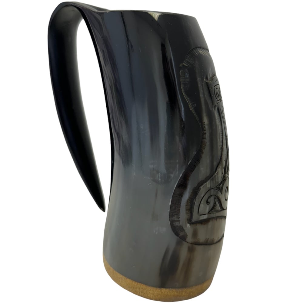 Roaring Thunderclap Viking Natural Buffalo Drinking Horn Mug