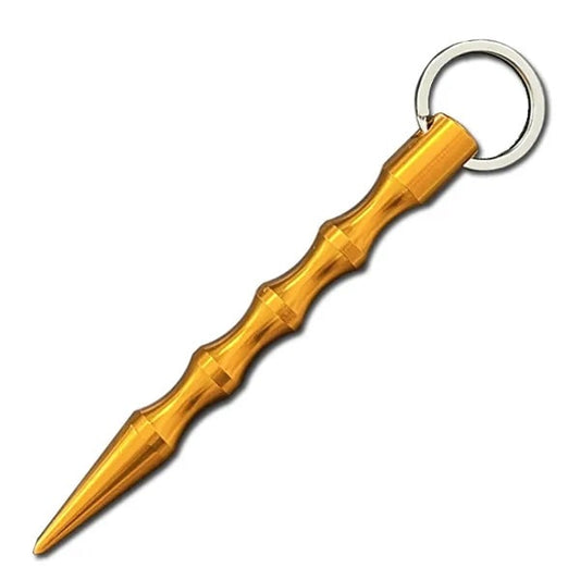 Polished Pointed Gold Kubaton Self Defense Keychain