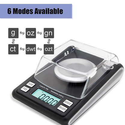 Fuzion Digital Milligram Scale 50g x 0.001g, 20g Cal Weight, Scoop, Powder Pan and Tweezers