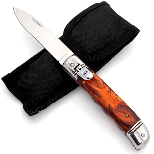 Inferno Automatic Stainless Steel Lever Lock Switchblade Knife