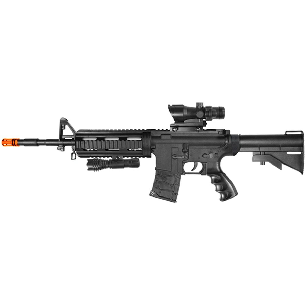 Heavy Version M4 Airsoft Spring Rifle with Flashlight and Red Dot Sight