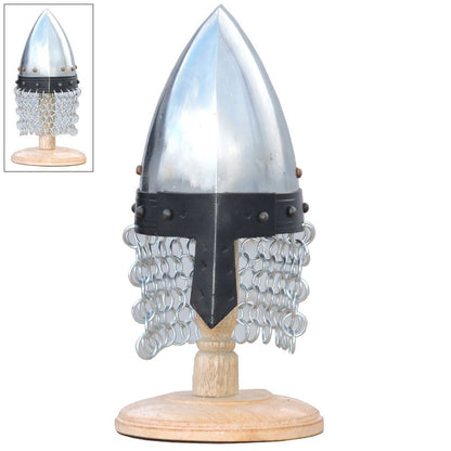 Mini Normal Nasal Helmet With Display Stand & Chain Mail