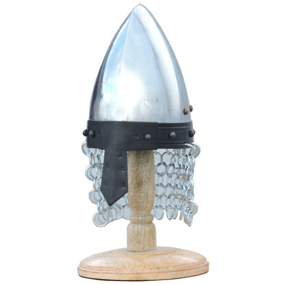 Mini Normal Nasal Helmet With Display Stand & Chain Mail