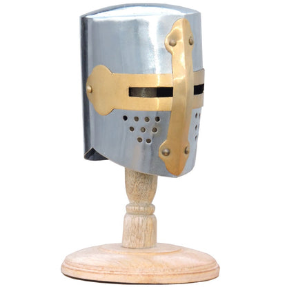 Mini Knight Crusader Helmet With Display Stand