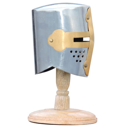 Mini Knight Crusader Helmet With Display Stand