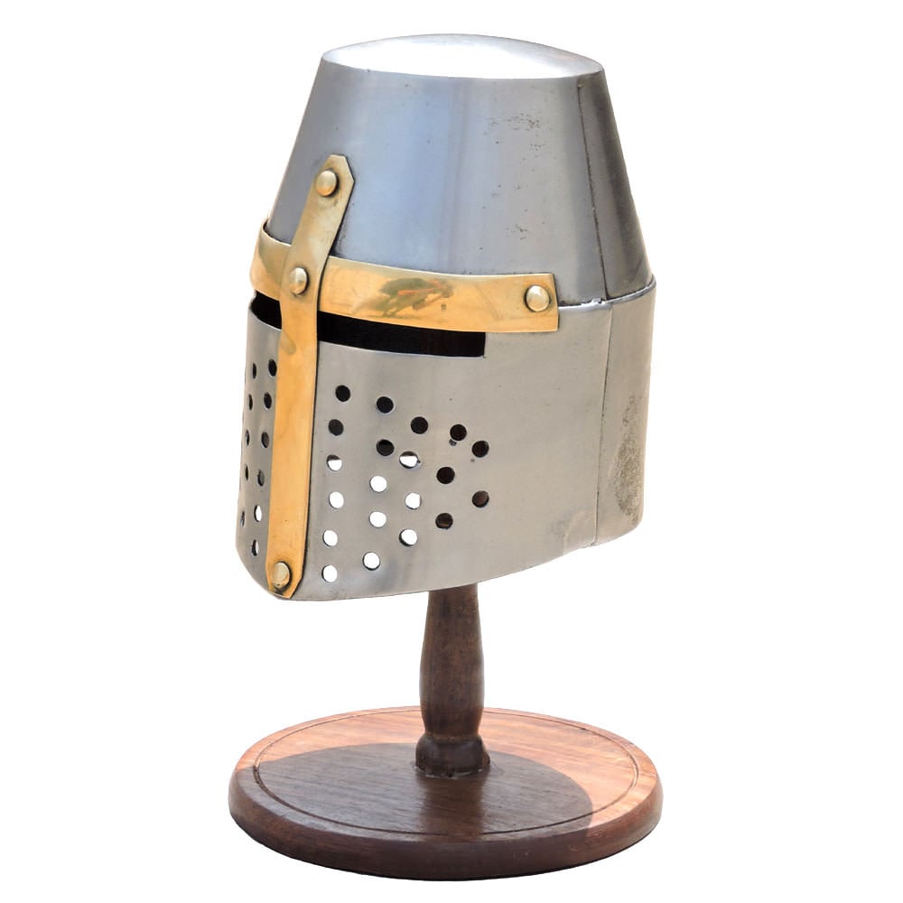 Mini Medieval Knight Helmet With Display Stand