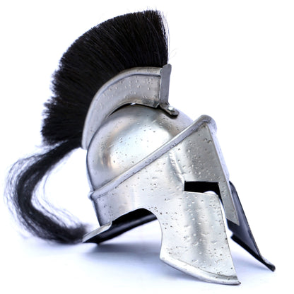 Mini Spartan Helmet With Display Stand and Detachable Plume