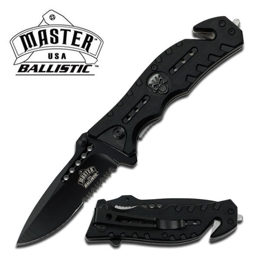 Black Skull Rescue Spring Assist Knife