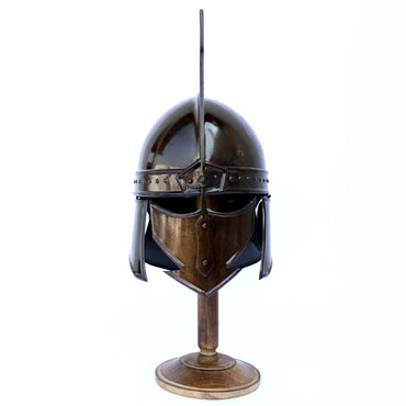 Medieval Armor Black Knight Helmet with Display Stand