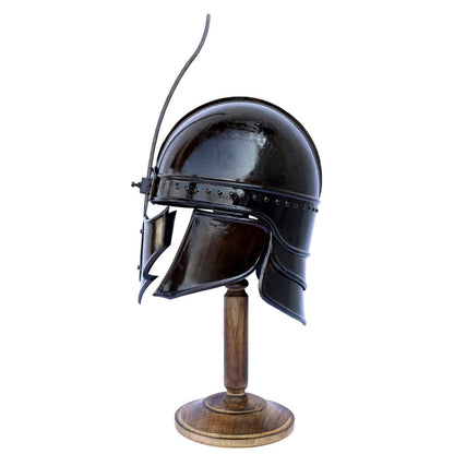 Medieval Armor Black Knight Helmet with Display Stand