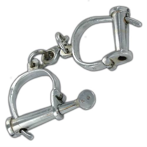 Hand Forged Iron Shackles Medieval Dungeon Silver Hand Cuffs