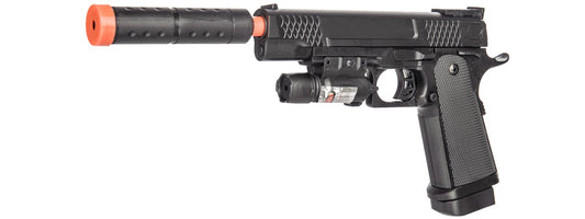 P2002C Spring Pistol Airsoft Gun With Laser & Mock Suppressor