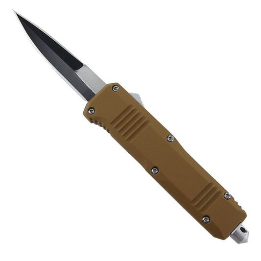 6.9" Brown Handle Automatic Double-Action OTF Knife