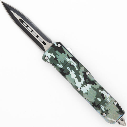 6.8" Snow Camo Automatic Out the Front Knife