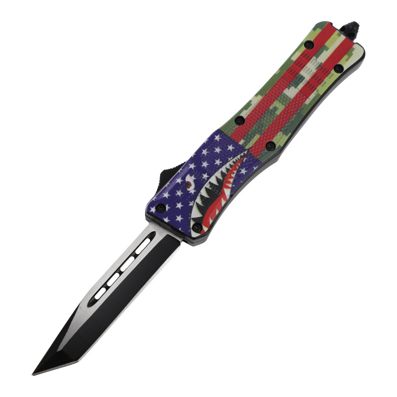 7" The American Tanto Blade Compact Automatic Out The Front Knife