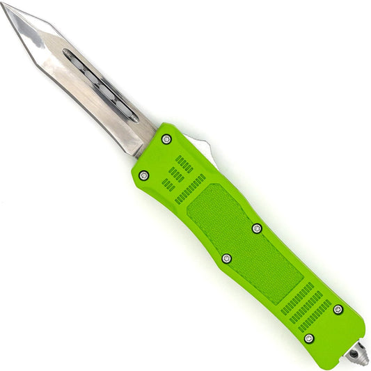 7" Vibrant Green Compact Automatic Tanto Blade Out the Front Pocket Knife