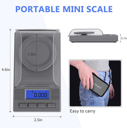 Fuzion Milligram Scale 50g x 0.001g, mg Scale, Jewelry Scale with LCD Backlit