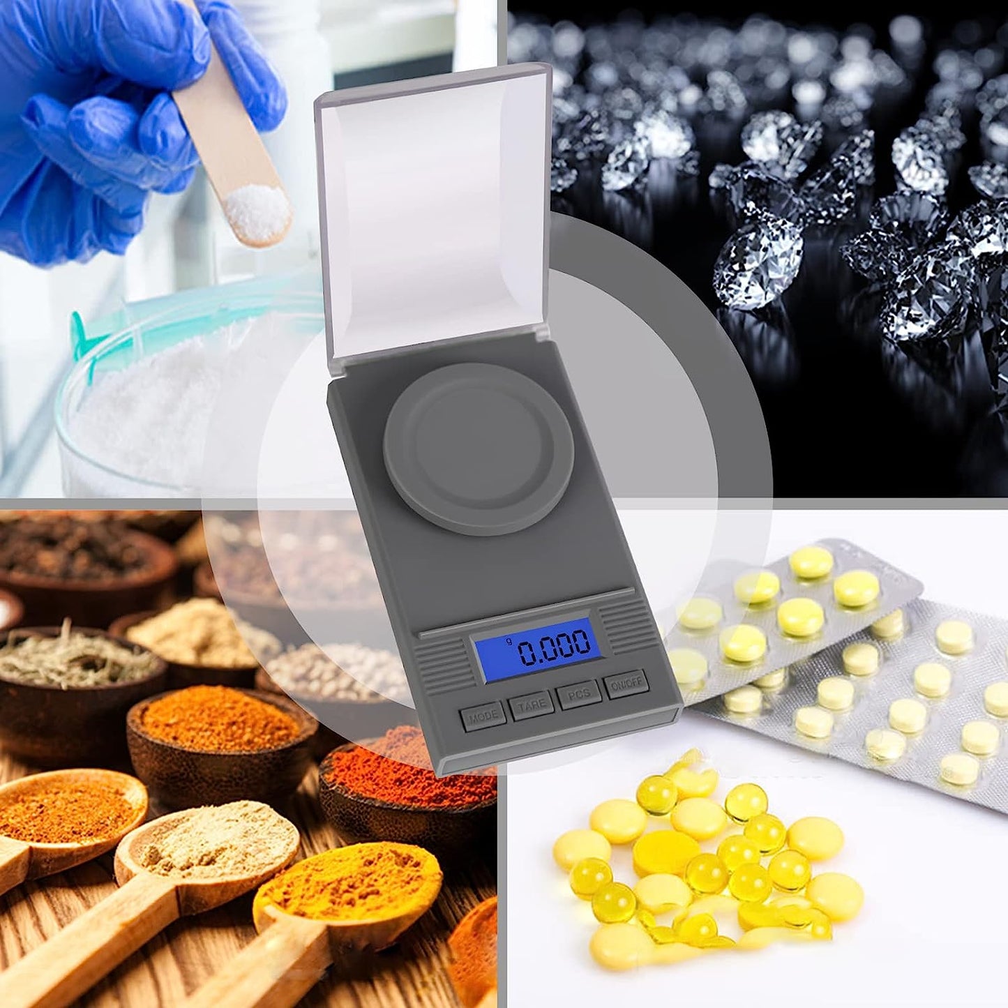 Fuzion Milligram Scale 50g x 0.001g, mg Scale, Jewelry Scale with LCD Backlit