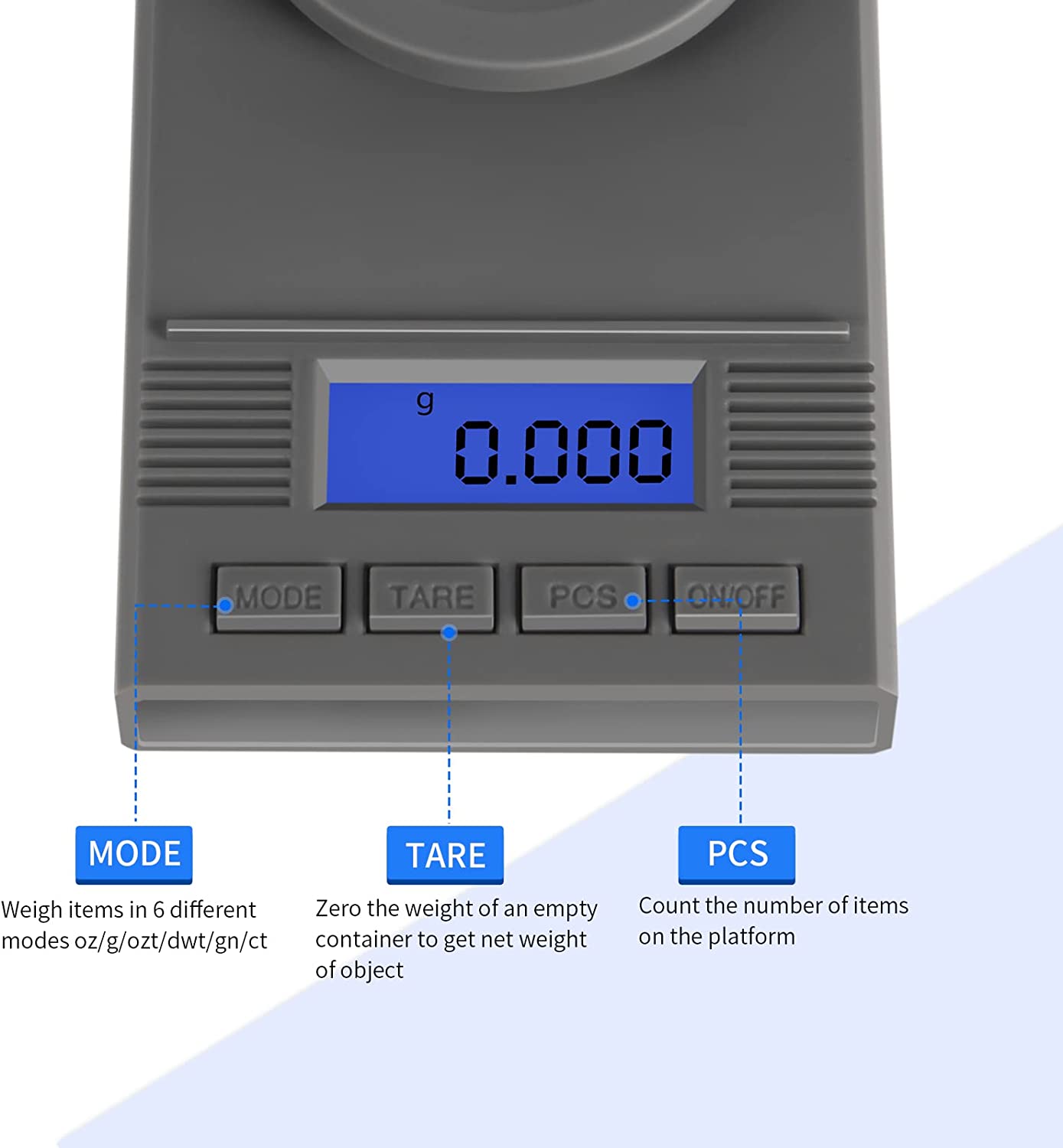 Fuzion Milligram Scale 50g x 0.001g, mg Scale, Jewelry Scale with LCD Backlit