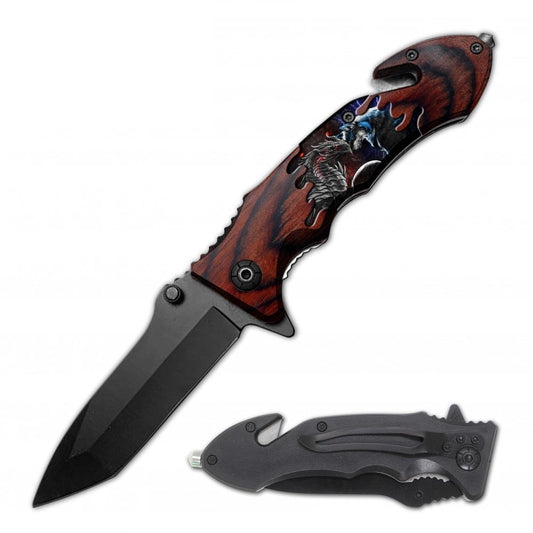 Dragon Rescue Folding Spring Assist Open EDC Pocket Knife