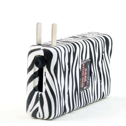 Zebra Black/White Monster 36 Million Volt Rechargeable Stun Gun - LED Light