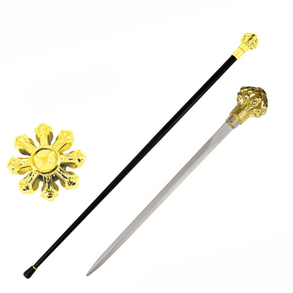 Golden Crown Knob Walking Cane Sword