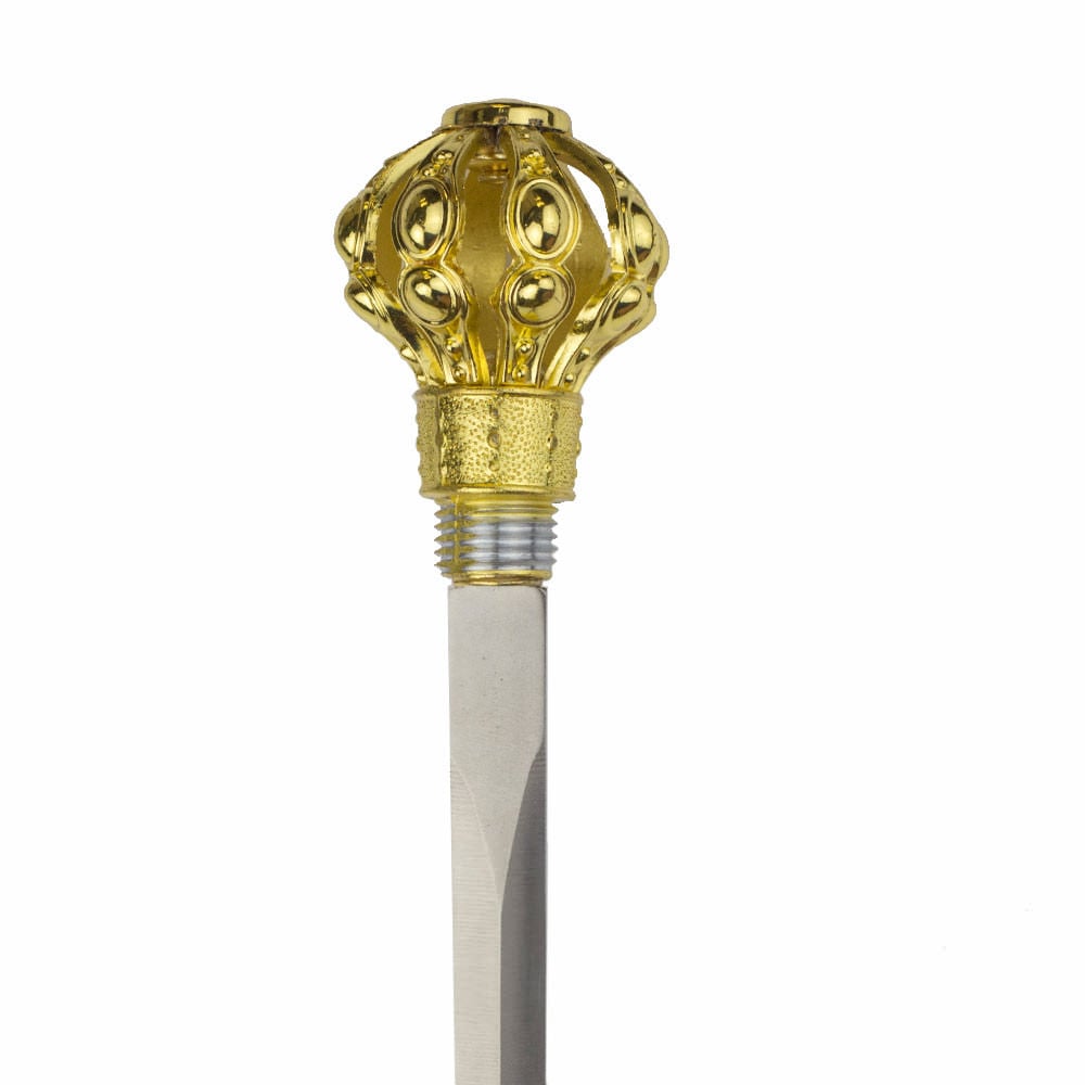 Golden Crown Knob Walking Cane Sword