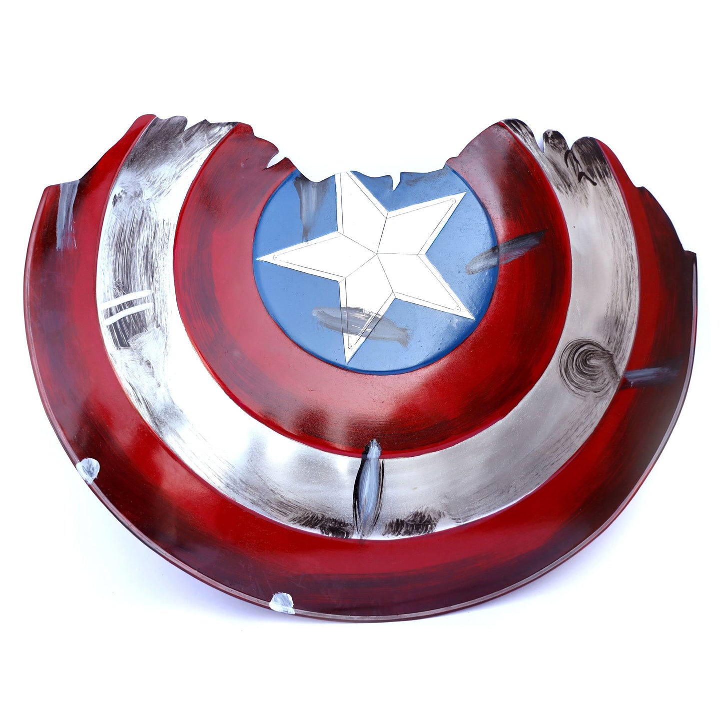 Captain America Solid Metal Broken Shield Damaged Style Prop Replica