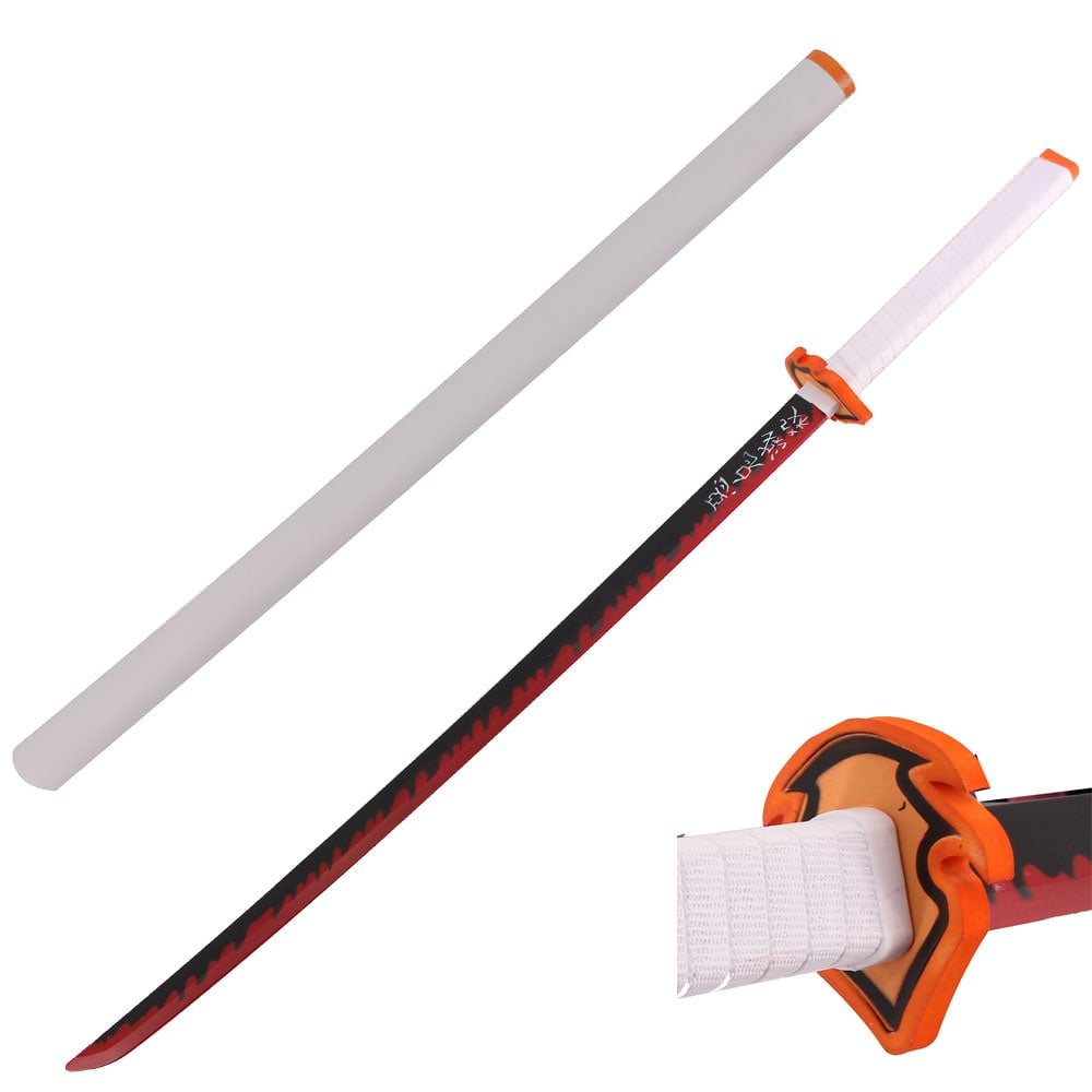 41" Foam Cosplay Anime Hashria Kyojuro Fire Sword with Scabbard