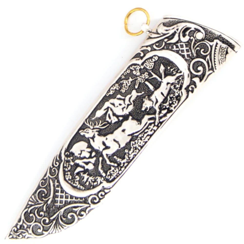 Dragon Head Dagger Fixed Blade Hunting Knife With Scabbard